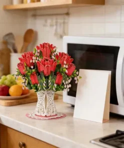 DIYSTAR 3D Flower Greeting Card Personalized Love Wishes and the Love Affection of Eternal Bloom Flowers