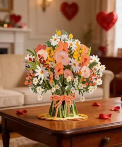 DIYSTAR 3D Flower Greeting Card Personalized Love Wishes and the Love Affection of Eternal Bloom Flowers