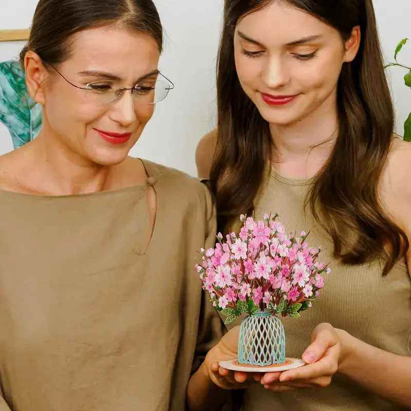 DIYSTAR 3D Flower Greeting Card Personalized Love Wishes and the Love Affection of Eternal Bloom Flowers